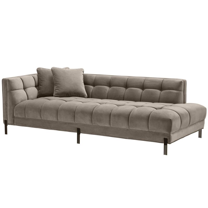 Кушетка Eichholtz Lounge Sofa Sienna Left greige Бежево-серый Темная бронза Кушетка Eichholtz Lounge Sofa Sienna Left greige Бежево-серый Темная бронза во Владивостоке | Loft Concept