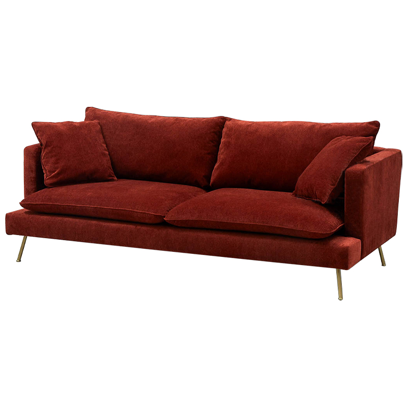 Диван Lambert Sofa Red Красный Красный Золотой Диван Lambert Sofa Red Красный Красный Золотой во Владивостоке | Loft Concept