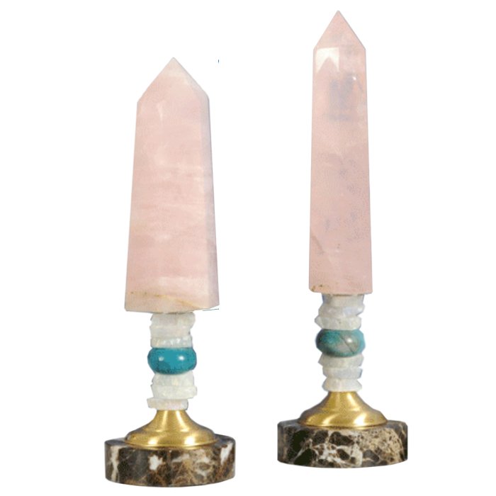 Аксессуар розовый кварц Pointe cristal quartz rose Латунь Розовый Аксессуар розовый кварц Pointe cristal quartz rose Латунь Розовый во Владивостоке | Loft Concept