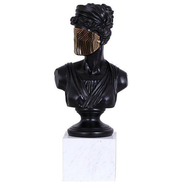 Статуэтка Bust Woman in Mask Черный Белый Золотой во Владивостоке | Loft Concept 