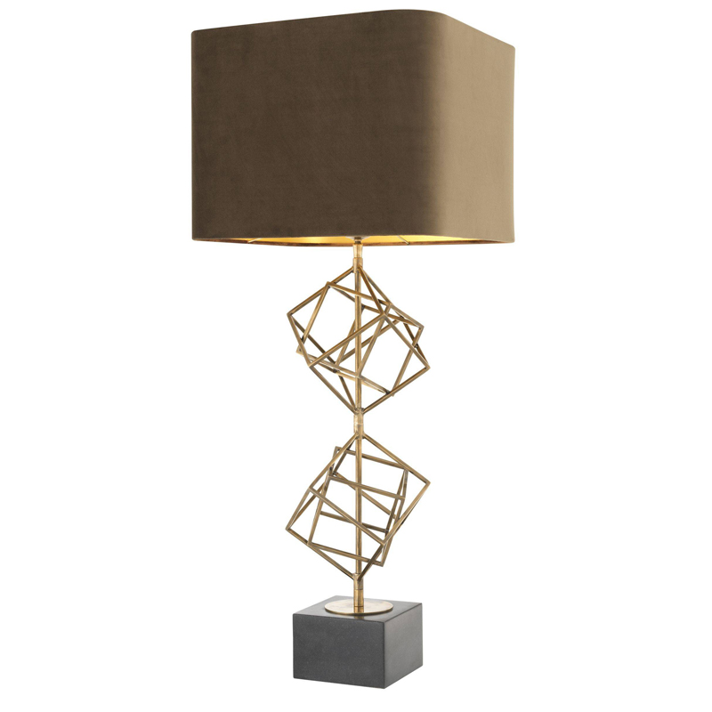 Настольная лампа Eichholtz Table Lamp Matrix brass Мокко Винтажная латунь Серый Настольная лампа Eichholtz Table Lamp Matrix brass Мокко Винтажная латунь Серый во Владивостоке | Loft Concept