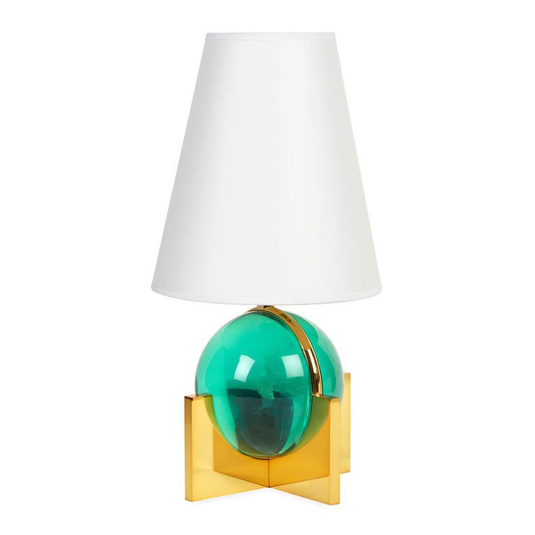 Настольная лампа GLOBO VANITY LAMP Золотой Зеленый Белый Настольная лампа GLOBO VANITY LAMP Золотой Зеленый Белый во Владивостоке | Loft Concept