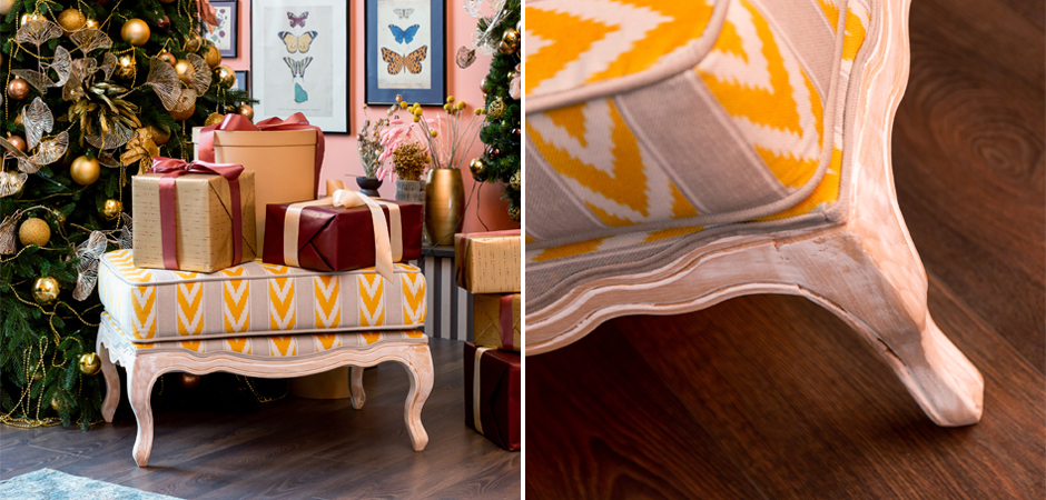 Пуф Ikat Pattern с желтым узором Пуф Ikat Pattern с желтым узором - Loft-Concept во Владивостоке