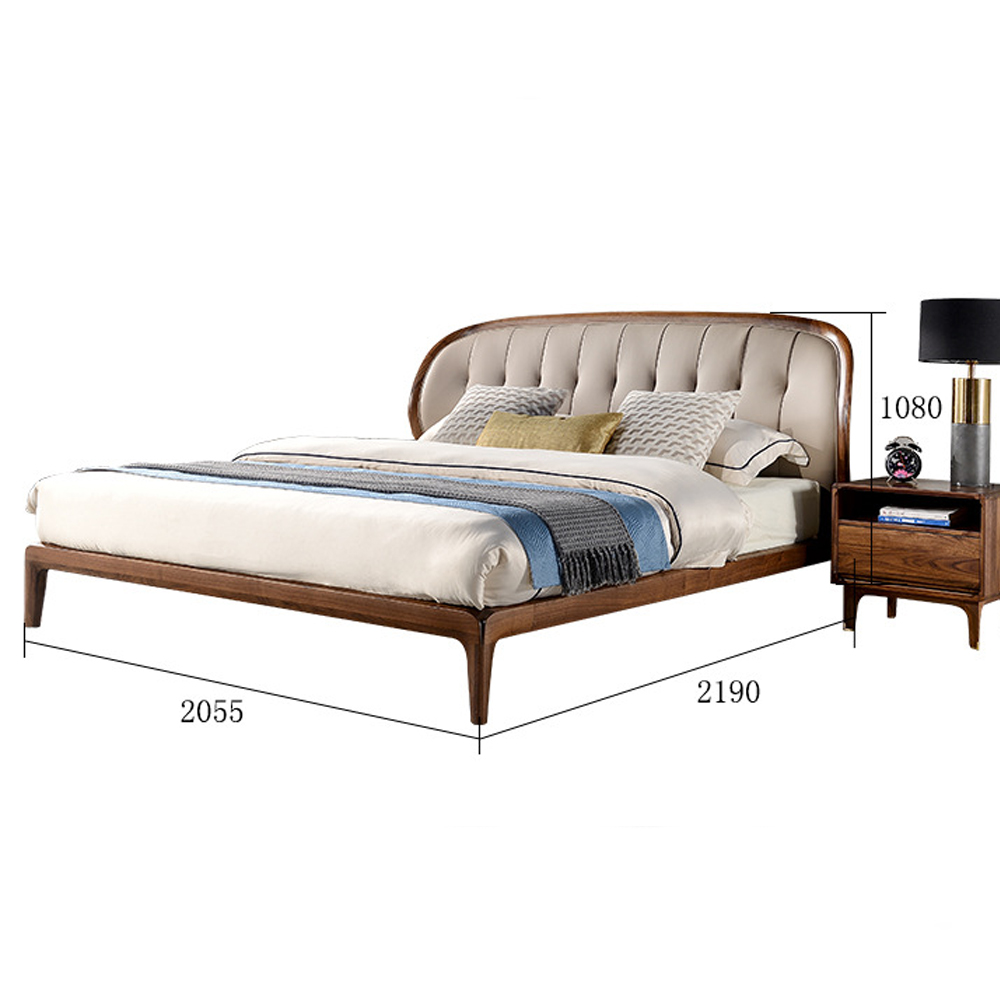 Кровать двуспальная с мягким округлым изголовьем Walnut Bed Кровать двуспальная с мягким округлым изголовьем Walnut Bed во Владивостоке