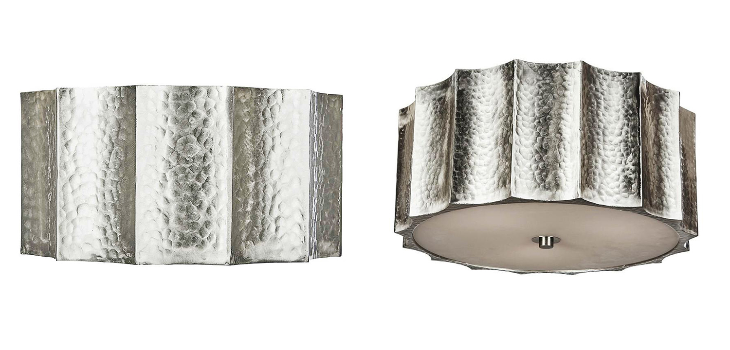 Потолочный светильник Grooved Nickel Drum - фото