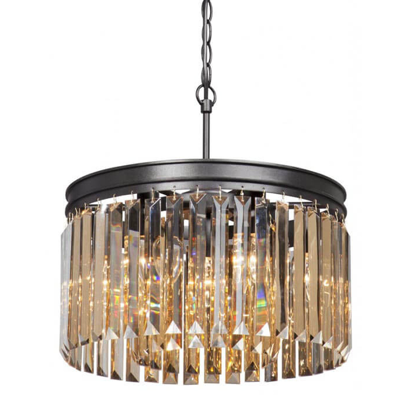 Люстра RH Rhys Amber GLASSS Prism Round Chandelier Янтарное стекло 40 Черный матовый Люстра RH Rhys Amber GLASSS Prism Round Chandelier Янтарное стекло 40 Черный матовый во Владивостоке | Loft Concept