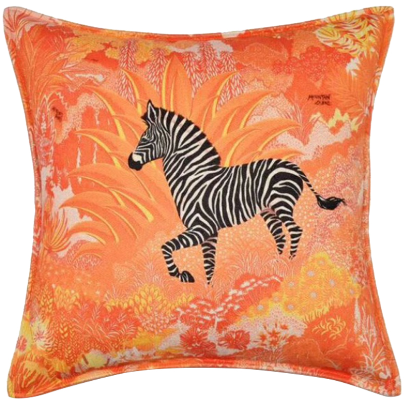 Декоративная подушка Hermes Zebra 30 Оранжевый Декоративная подушка Hermes Zebra 30 Оранжевый во Владивостоке | Loft Concept