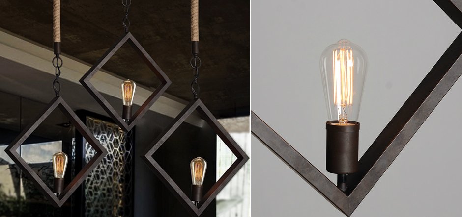 Подвесной светильник Romb Loft Rope Light Подвесной светильник Romb Loft Rope Light - Loft-Concept во Владивостоке