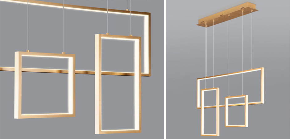 Люстра Rectangle Geometry Chandelier Gold 3 Люстра Rectangle Geometry Chandelier Gold 3 - Loft-Concept во Владивостоке