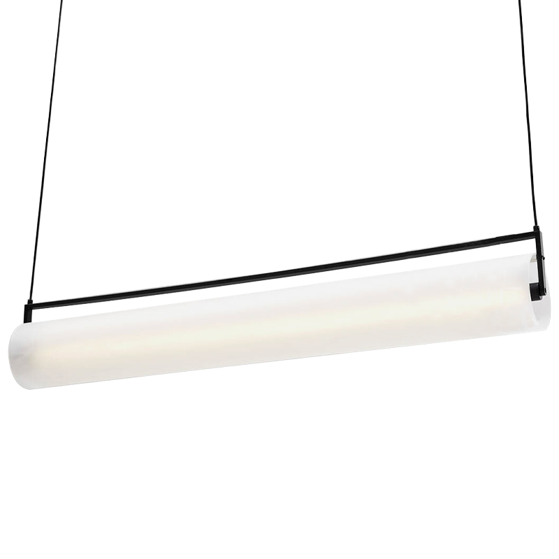 Дизайнерский линейный подвесной светильник CANVAS LINEAR HANGING LAMP Белый Черный Дизайнерский линейный подвесной светильник CANVAS LINEAR HANGING LAMP Белый Черный во Владивостоке | Loft Concept