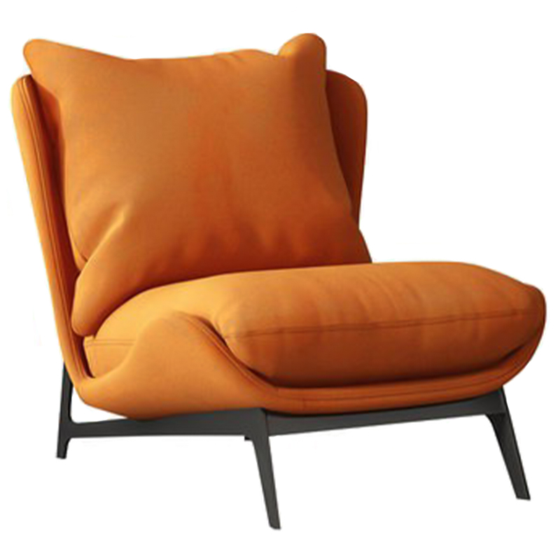 Кресло Maxwell Orange Textile Leather Armchair Оранжевый Черный Кресло Maxwell Orange Textile Leather Armchair Оранжевый Черный во Владивостоке | Loft Concept