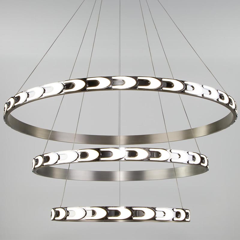Люстра Maoris 3 Ring Horizontal Chandelier Никель Сатин во Владивостоке | Loft Concept 