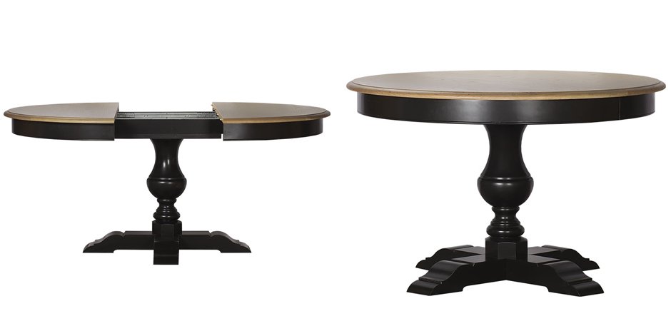 Provence Round Dining Table black раскладной стол Provence Round Dining Table black раскладной стол - Loft-Concept во Владивостоке