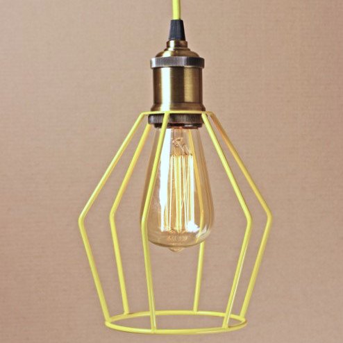Подвесной светильник Wire Cage Pendant Trew Yellow Желтый Подвесной светильник Wire Cage Pendant Trew Yellow Желтый во Владивостоке | Loft Concept