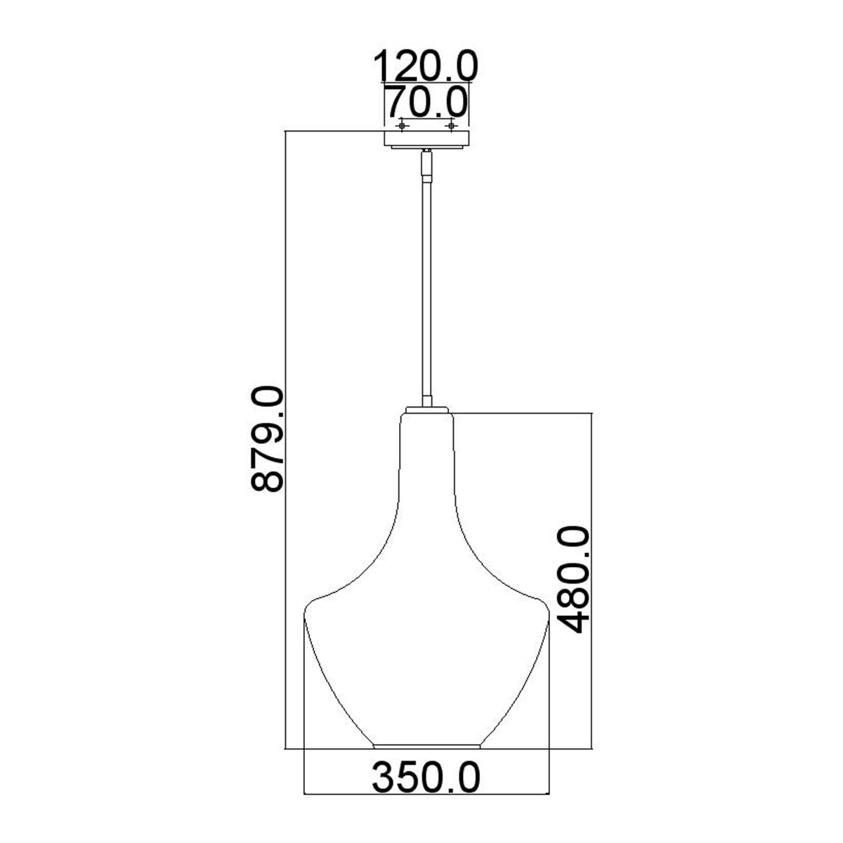 Подвесной светильник прозрачный стеклянный органической формы Kichler во Владивостоке