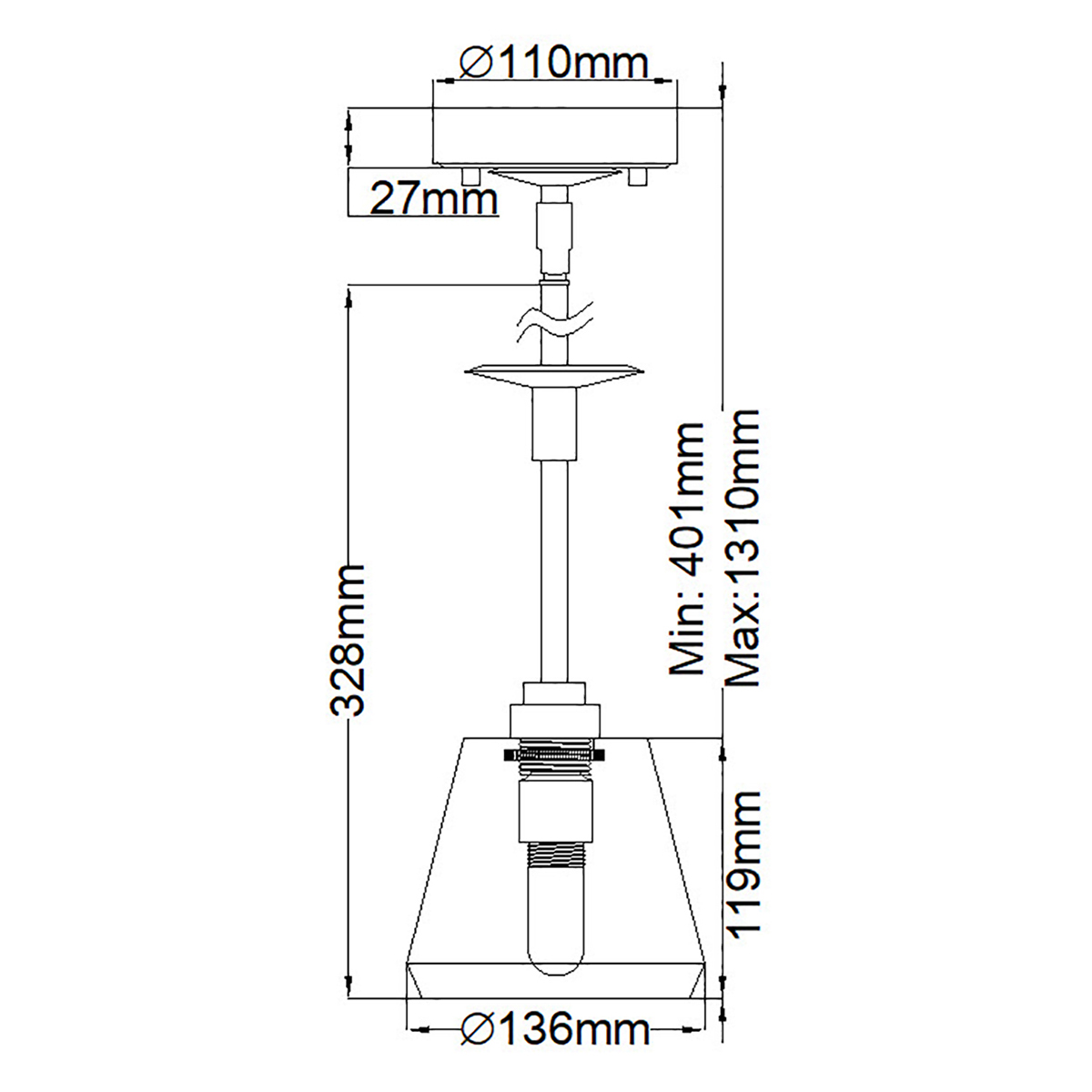 Подвесной светильник хромированного цвета с граненым прозрачным стеклянным плафоном Elstead Lighting во Владивостоке