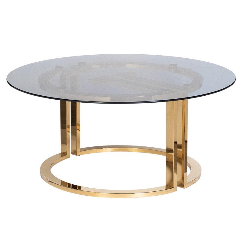 Кофейный стол Umberto Coffee Table Глянцевое золото Стекло Смок Кофейный стол Umberto Coffee Table Глянцевое золото Стекло Смок во Владивостоке | Loft Concept