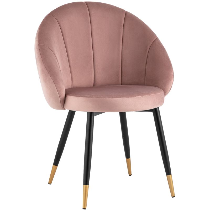 Стул Alberto Chair Розовый Велюр Розовый пастельный Черный Золотой Стул Alberto Chair Розовый Велюр Розовый пастельный Черный Золотой во Владивостоке | Loft Concept