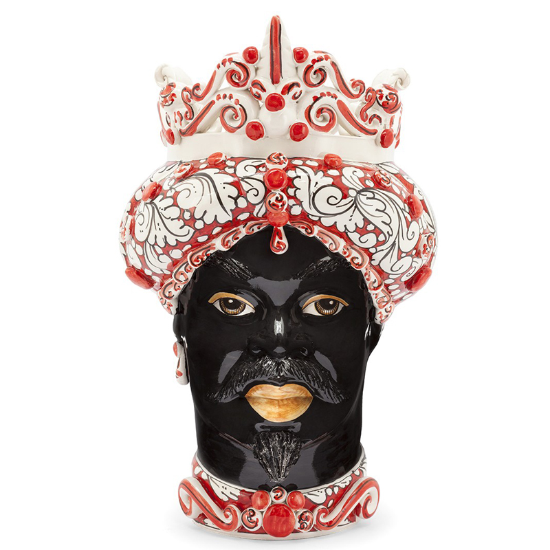 Ваза VASE MORO MAN MEDIUM red Черный Белый Красный Ваза VASE MORO MAN MEDIUM red Черный Белый Красный во Владивостоке | Loft Concept