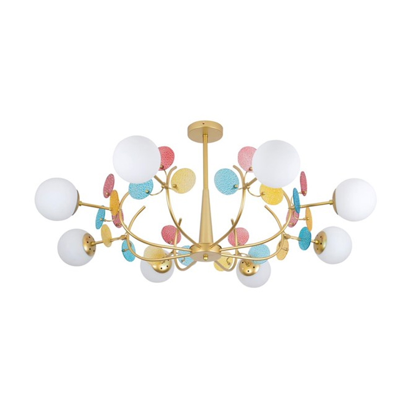 Потолочная Люстра MATISSE Multi glass 8 плафонов Золотой Латунь Потолочная Люстра MATISSE Multi glass 8 плафонов Золотой Латунь во Владивостоке | Loft Concept