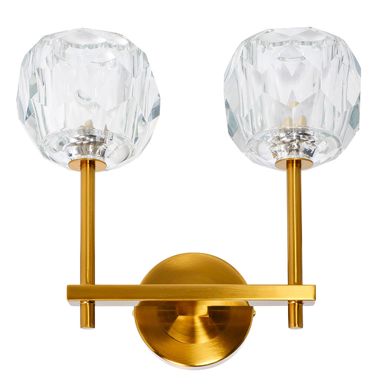 Бра RH Boule de Cristal Double Wall Lamp Gold матовое золото Бра RH Boule de Cristal Double Wall Lamp Gold матовое золото во Владивостоке | Loft Concept