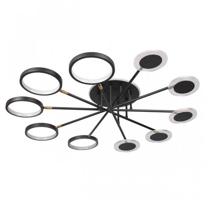 Люстра светодиодная BENDIK LIGHTING Black 10 плафонов Черный Прозрачный Люстра светодиодная BENDIK LIGHTING Black 10 плафонов Черный Прозрачный во Владивостоке | Loft Concept