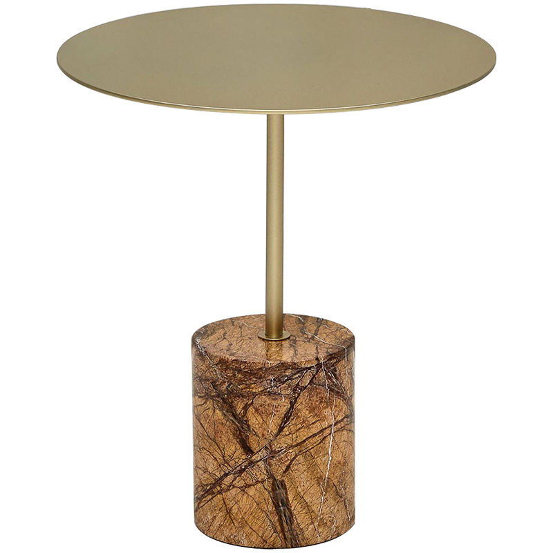 Приставной стол Thabi Light Brown Side table Коричневый Золотой Приставной стол Thabi Light Brown Side table Коричневый Золотой во Владивостоке | Loft Concept