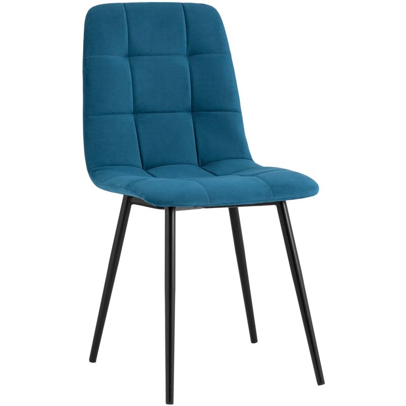 Стул NANCY S-2 Chair Пыльно-Синий Велюр Синий Черный Стул NANCY S-2 Chair Пыльно-Синий Велюр Синий Черный во Владивостоке | Loft Concept