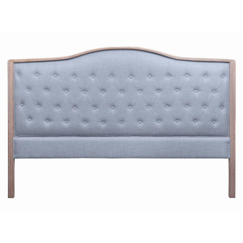 Изголовье кровати серое с мягкой обивкой из рогожки Agatha Headboard Серый Коричневый во Владивостоке | Loft Concept 