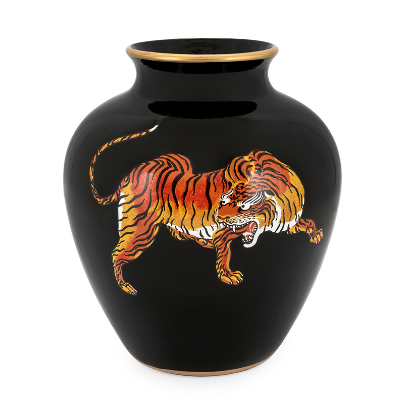 Ваза VASE TIGRE Черный Оранжевый Ваза VASE TIGRE Черный Оранжевый во Владивостоке | Loft Concept