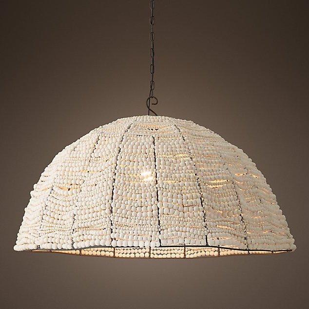 Люстра RH Clay Bead Dome Pendant White 40 Белый Люстра RH Clay Bead Dome Pendant White 40 Белый во Владивостоке | Loft Concept
