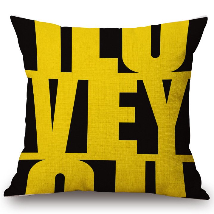 Декоративная подушка Yellow Letters Декоративная подушка Yellow Letters во Владивостоке | Loft Concept