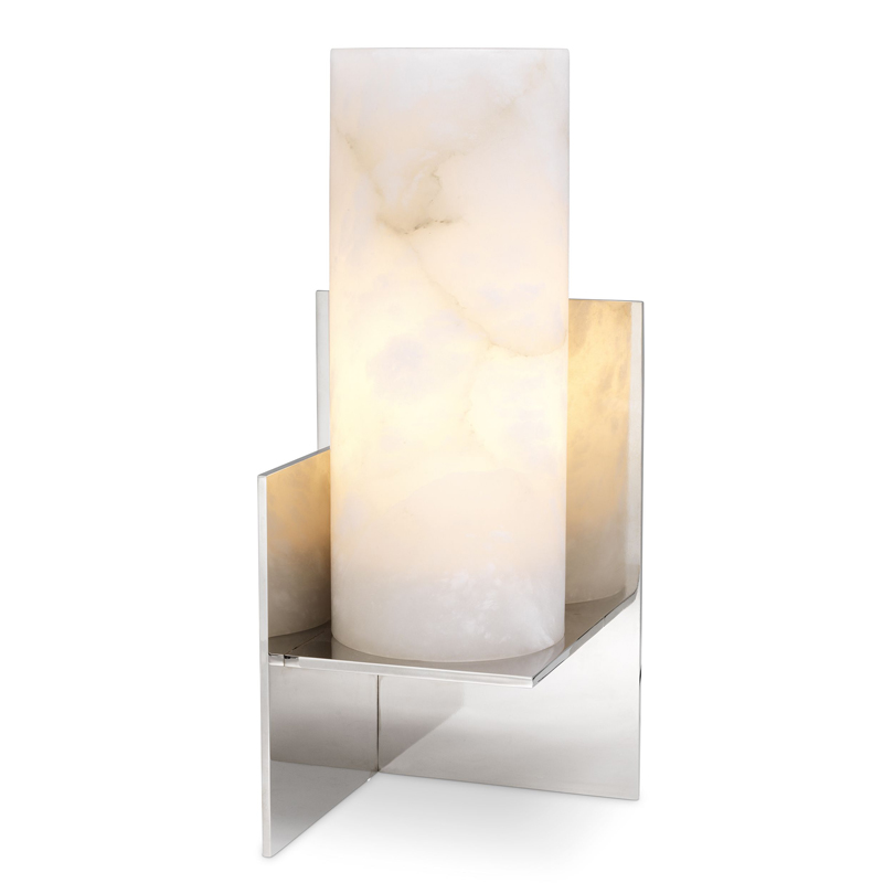Настольная лампа Eichholtz Table Lamp Frisco Никель Белый Настольная лампа Eichholtz Table Lamp Frisco Никель Белый во Владивостоке | Loft Concept