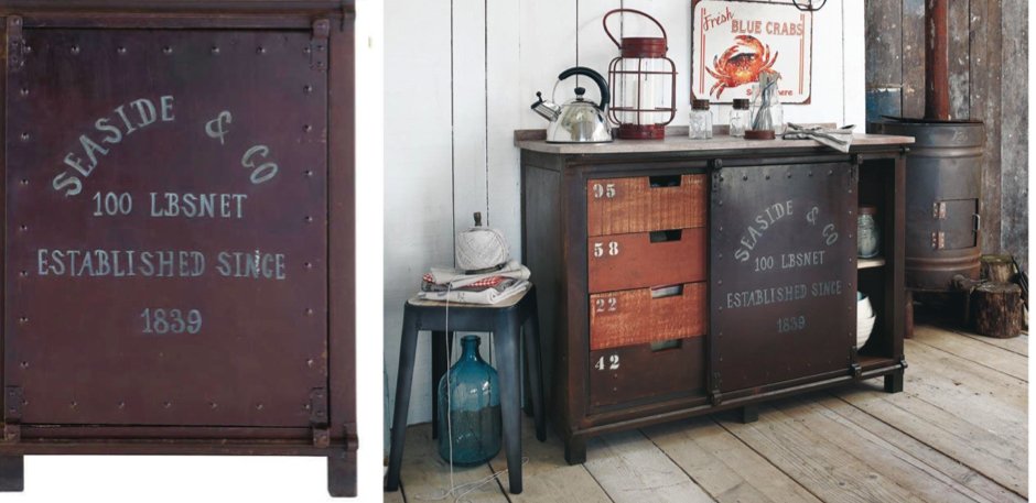 Буфет металлический с деревянными ящиками Industrial Rust Iron Buffet Буфет металлический с деревянными ящиками Industrial Rust Iron Buffet - Loft-Concept во Владивостоке