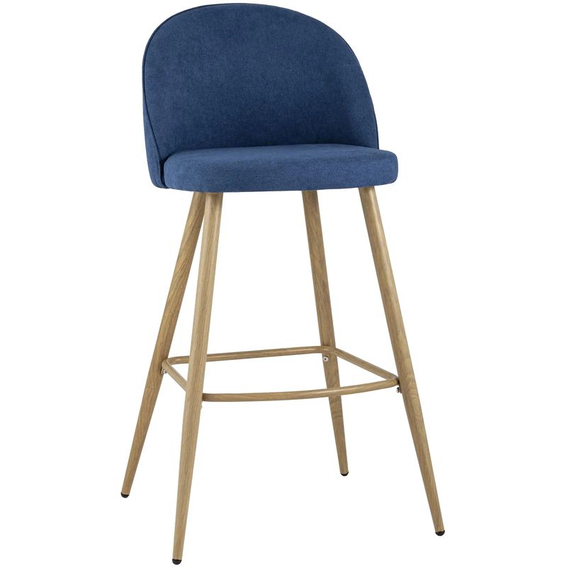 Барный Стул Miruna Chair Синий Шенилл Синий Древесина во Владивостоке | Loft Concept 