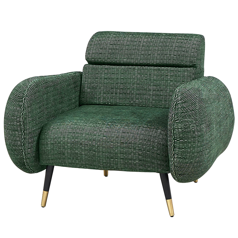 Кресло Hebert Armchair Green Зеленый Черный Латунь Кресло Hebert Armchair Green Зеленый Черный Латунь во Владивостоке | Loft Concept