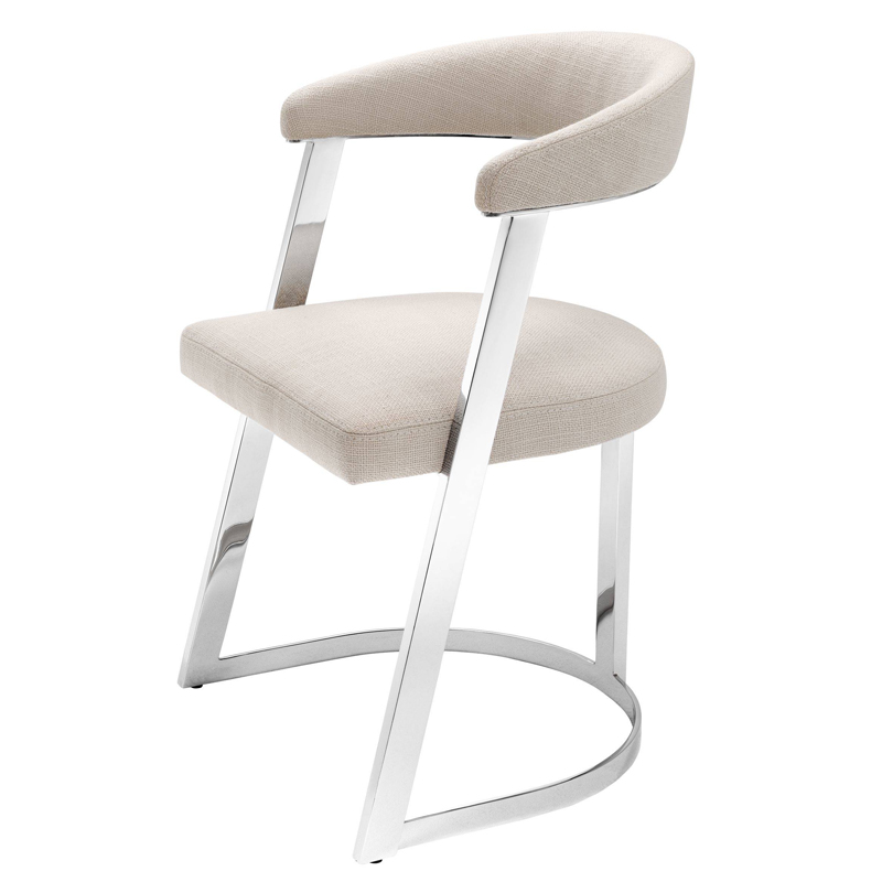 Стул Eichholtz Dining Chair Dexter Nickel Бежевый Никель Стул Eichholtz Dining Chair Dexter Nickel Бежевый Никель во Владивостоке | Loft Concept