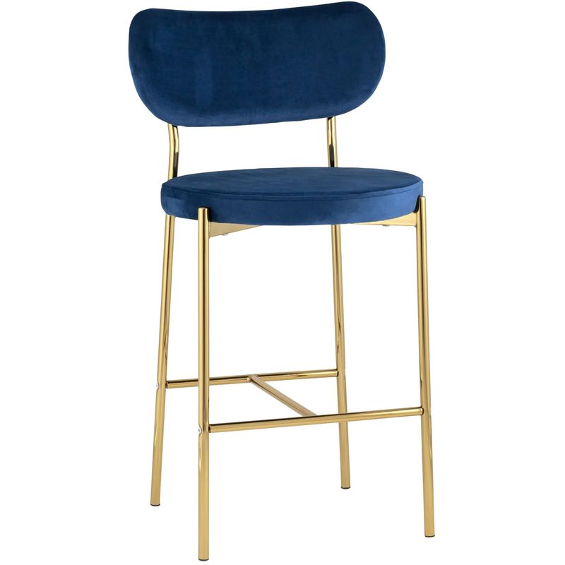 Барный Стул Alfie Chair Золотые ножки Синий Велюр Синий Золотой Барный Стул Alfie Chair Золотые ножки Синий Велюр Синий Золотой во Владивостоке | Loft Concept