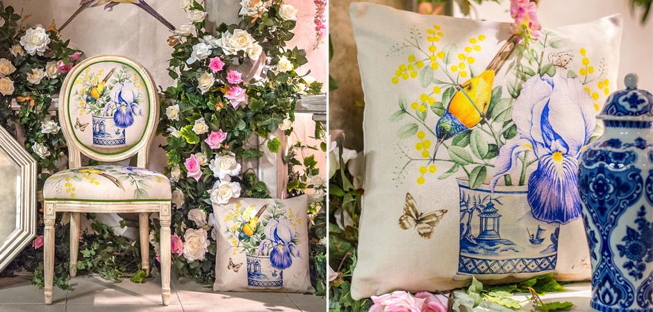 Декоративная подушка Blue Iris Pillow Декоративная подушка Blue Iris Pillow - Loft-Concept во Владивостоке