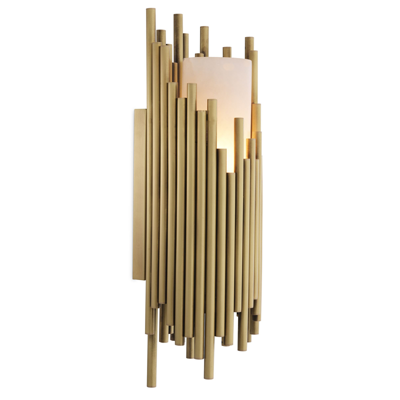 Бра Eichholtz Wall Lamp Bartoli Латунь Античная полированная Белый во Владивостоке | Loft Concept 