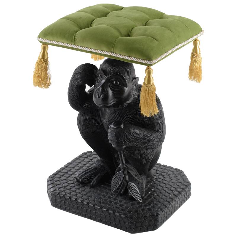 Табурет Stool Monkey ручная работа Черный Зеленый Табурет Stool Monkey ручная работа Черный Зеленый во Владивостоке | Loft Concept