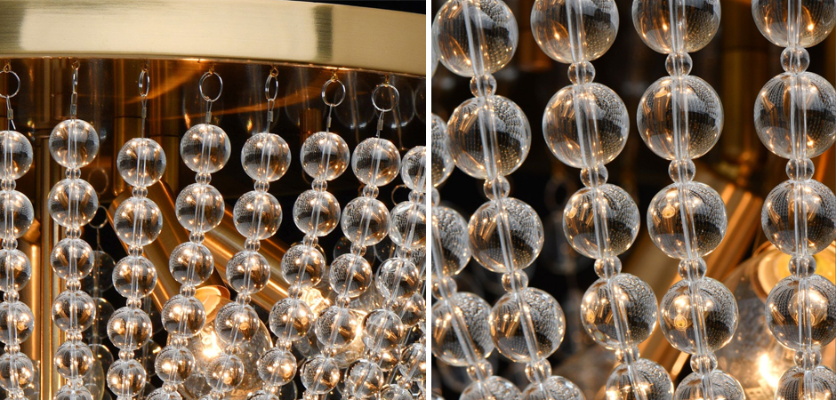 Потолочный светильник Virginia Clear Beads ceiling Gold L Потолочный светильник Virginia Clear Beads ceiling Gold L - Loft-Concept во Владивостоке