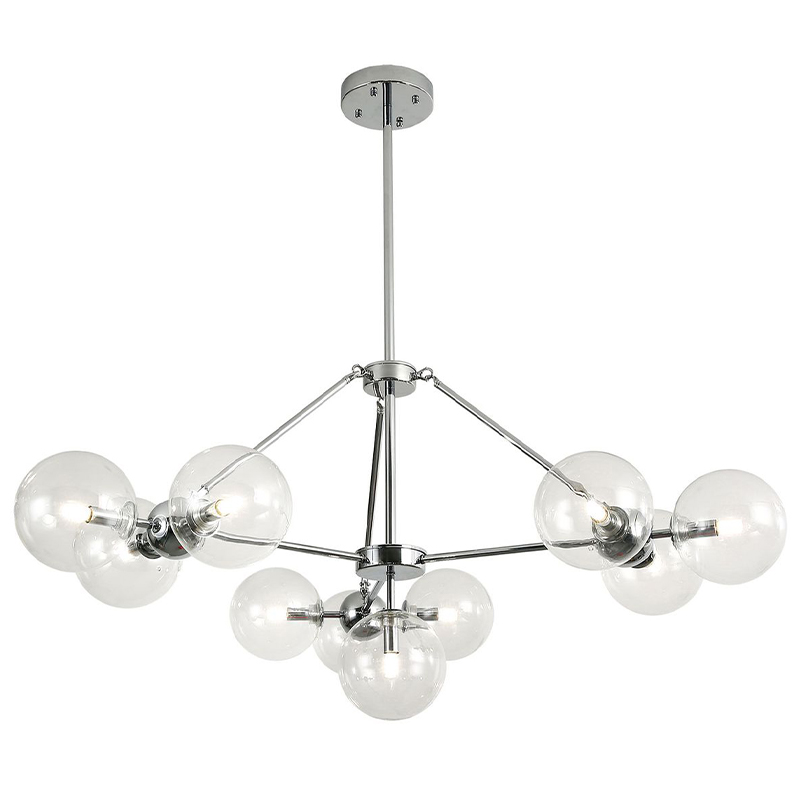 Люстра Modo Chandelier Chrome 10 Хром Прозрачное Стекло Люстра Modo Chandelier Chrome 10 Хром Прозрачное Стекло во Владивостоке | Loft Concept