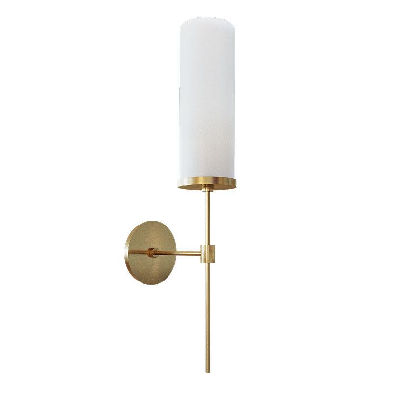 Бра Дизайнерское Elongated Candle Holder Стеклянный Плафон Латунь Белый Бра Дизайнерское Elongated Candle Holder Стеклянный Плафон Латунь Белый во Владивостоке | Loft Concept