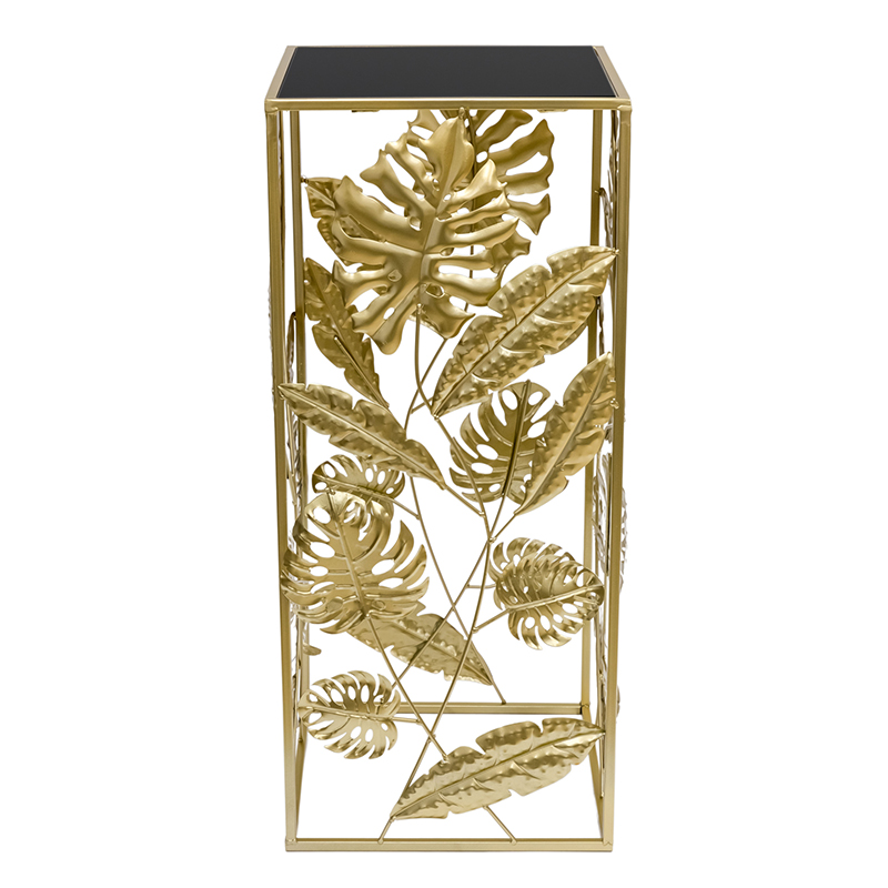 Подставка Tropical Gold Leaves Stand M Золотой Черный во Владивостоке | Loft Concept 
