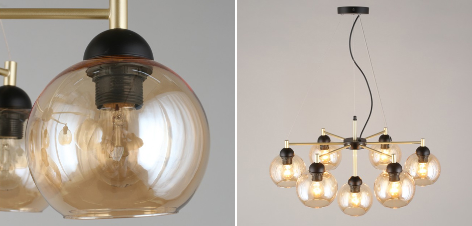 Люстра Smoky Sphere с Дымчатым стеклом Люстра Smoky Sphere с Дымчатым стеклом - Loft-Concept во Владивостоке