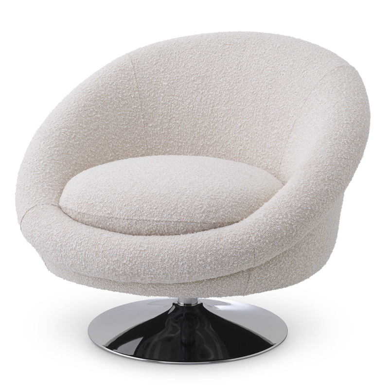 Кресло Eichholtz Swivel Chair Nemo cream Кремовый Никель Кресло Eichholtz Swivel Chair Nemo cream Кремовый Никель во Владивостоке | Loft Concept