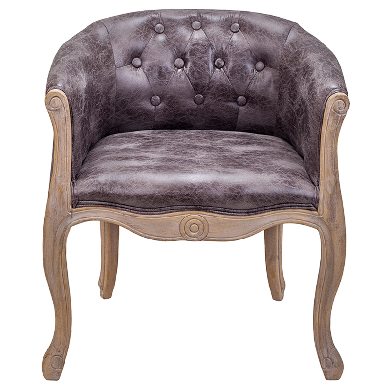 Кресло низкое в стиле прованс Louis French Armchair brown Коричневый Кресло низкое в стиле прованс Louis French Armchair brown Коричневый во Владивостоке | Loft Concept