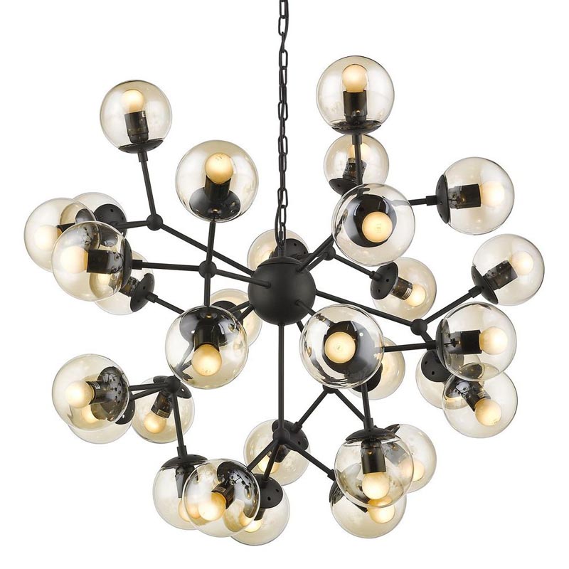 Люстра Modo Chandelier black Черный Янтарный Люстра Modo Chandelier black Черный Янтарный во Владивостоке | Loft Concept