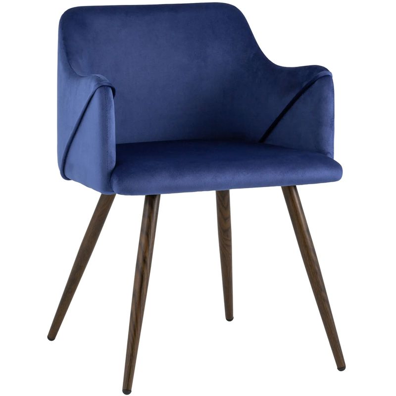 Стул Monarch Chair Синий Велюр Синий Коричневый Стул Monarch Chair Синий Велюр Синий Коричневый во Владивостоке | Loft Concept